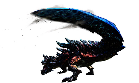 3DS「モンスターハンタークロス」,大剣の如き大きく鋭い尻尾を持つ獣