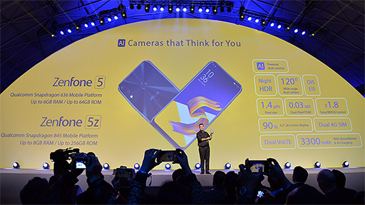 画像集#015のサムネイル/ASUS，新型スマートフォン「ZenFone 5」シリーズ3機種を発表。ハイエンドの「ZenFone 5Z」はSnapdragon 845搭載で479ユーロに