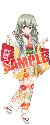 画像ギャラリー No.002のサムネイル画像 / 「ガールズ&パンツァー 戦車道大作戦!」のお正月ガチャが本日から開催。お正月衣装の生徒が登場