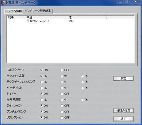 画像ギャラリー No.003のサムネイル画像 / PC版「討鬼伝 極」の動作検証用ベンチマークプログラムが配信開始。購入前に動作環境を確かめておこう