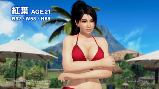 画像ギャラリー No.002のサムネイル画像 / 「DEAD OR ALIVE Xtreme 3」,キャラクターイメージビデオ第3弾は「紅葉」。島での休暇を楽しむ彼女の水着姿を堪能しよう