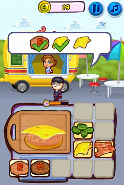 画像ギャラリー No.002のサムネイル画像 / 「Yahoo!ゲーム かんたんゲーム」にて「アンナのバーガーショップ」が配信