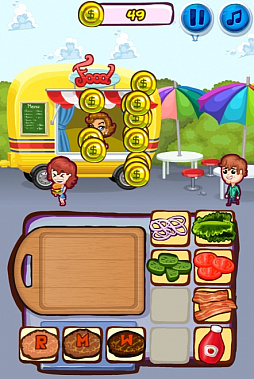 画像ギャラリー No.004のサムネイル画像 / 「Yahoo!ゲーム かんたんゲーム」にて「アンナのバーガーショップ」が配信