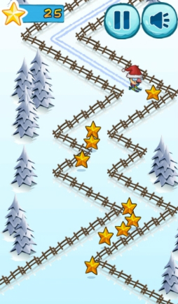 画像ギャラリー No.002のサムネイル画像 / 手軽に遊べるスキーゲーム「オシャレンスキー」が「Yahoo!ゲーム かんたんゲーム」で配信開始