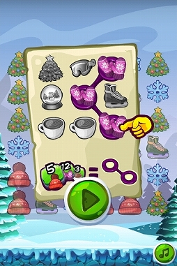 画像ギャラリー No.001のサムネイル画像 / かんたんゲームに,冬のアイテムをつなげて消すパズルゲーム「ウィンターバケーション」が登場