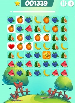 画像ギャラリー No.004のサムネイル画像 / 「つなげてフルーツパズル」がYahoo!ゲームのかんたんゲームで配信開始