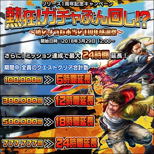 画像ギャラリー No.003のサムネイル画像 / 「武器よさらば」,3月29日から24時間限定で感謝祭「熱狂!ガチャぶん回し!?」を開催