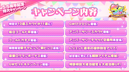 画像ギャラリー No.002のサムネイル画像 / 「ビーナスイレブンびびっど!」,5.5周年を記念した特大キャンペーンが開催