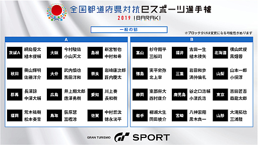 画像ギャラリー No.003のサムネイル画像 / 全国都道府県対抗eスポーツ選手権2019 IBARAKI,「グランツーリスモSPORT」部門のスケジュールが発表。ストリーミング配信も