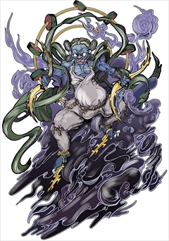 God Wars 時をこえて 竹安佐和記氏のイラストで八百万の神々 風神 雷神 鹿神 白蛇神 猪神 九尾のキツネ を紹介