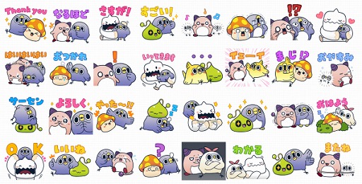画像ギャラリー No.001のサムネイル画像 / 「メイプルストーリーM」と「めんトリ」のコラボLINEスタンプが本日より配信