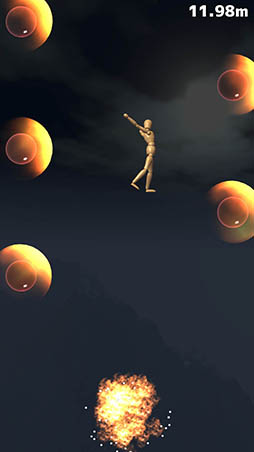 画像集#004のサムネイル/マネキンを爆風で吹き飛ばし月を目指せ。「空飛ぶマネキン」を紹介する「（ほぼ）日刊スマホゲーム通信」第1003回
