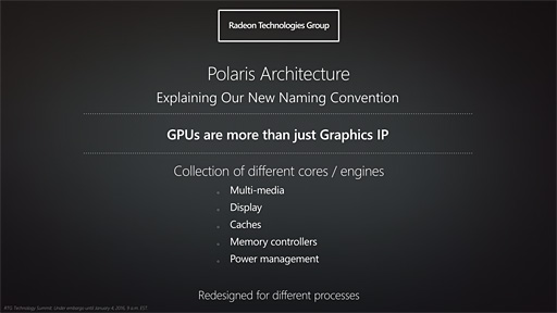 画像集#003のサムネイル/AMD，次世代GPUアーキテクチャ「Polaris」を予告。第1弾製品は2016年半ばの市場投入予定