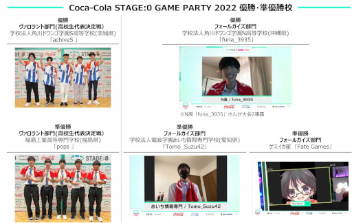 画像ギャラリー No.001のサムネイル画像 / 高校生を対象としたeスポーツ大会「Coca-Cola STAGE:0 2022」が閉幕。各部門の結果を発表