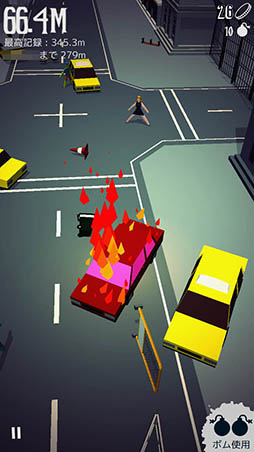 画像ギャラリー No.008のサムネイル画像 / ひたすら回転してゾンビを避けろ。iOS向けカジュアルゲーム「1000m ゾンビエスケープ!」を紹介する「(ほぼ)日刊スマホゲーム通信」第1095回