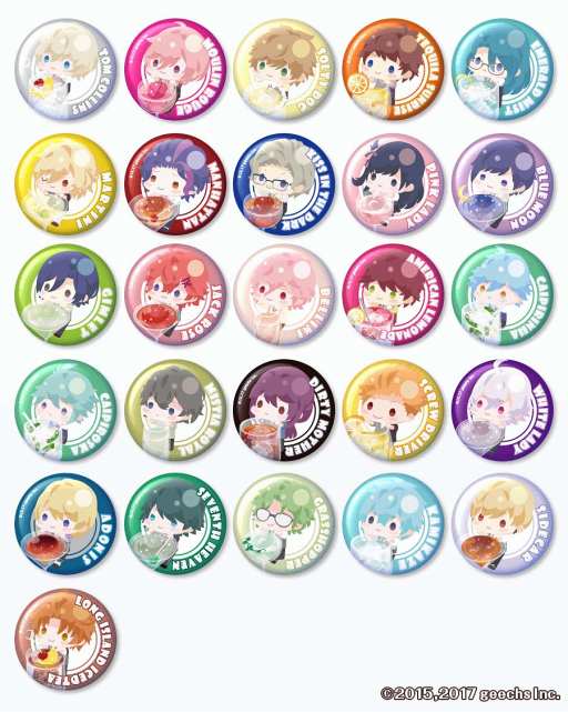 画像ギャラリー No.002のサムネイル画像 / AGF2017で販売される「カクテル王子」の限定缶バッジのデザインがお目見え。11月4日には沢城千春さんによるお渡し会も開催