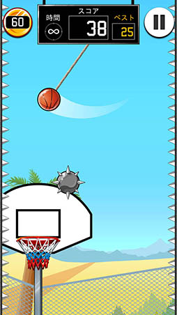 画像ギャラリー No.008のサムネイル画像 / ロープを切って連続ゴールを狙え。カジュアルゲーム「Basket Fall」を紹介する「(ほぼ)日刊スマホゲーム通信」第1108回