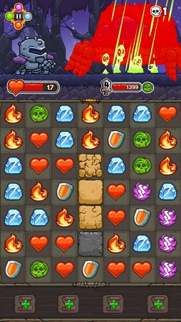 画像ギャラリー No.007のサムネイル画像 / マッチ3パズルで敵を倒すRPG「Good Knight Story」を紹介する「(ほぼ)日刊スマホゲーム通信」第1109回