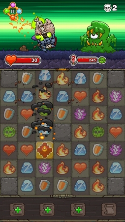 画像ギャラリー No.008のサムネイル画像 / マッチ3パズルで敵を倒すRPG「Good Knight Story」を紹介する「(ほぼ)日刊スマホゲーム通信」第1109回