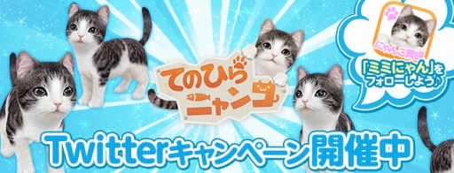 画像ギャラリー No.002のサムネイル画像 / 「てのひらニャンコ」,公式Twitterアカウントのフォローキャンペーンを実施