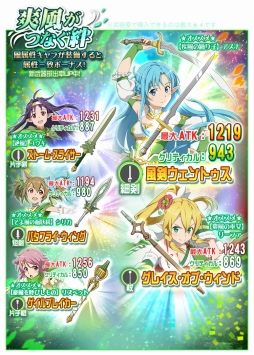 画像ギャラリー No.002のサムネイル画像 / 「SAO メモリー・デフラグ」に“風”がテーマの衣装をまとったヒロイン達が新登場