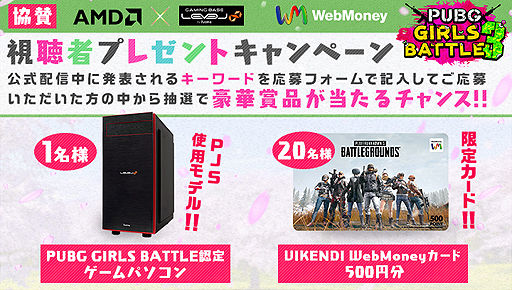 画像ギャラリー No.004のサムネイル画像 / 「PUBG」第3回女性限定大会の公式配信ページとプレゼント企画が発表