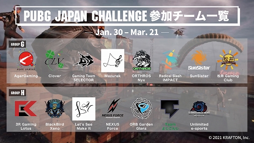 ���������꡼ No.004�Υ���ͥ������ / e���ݡ�������PUBG JAPAN CHALLENGE 2021 Phase1�פνо�����ࡤ���ݥ󥵡�������