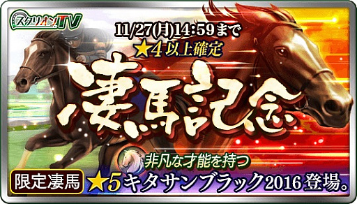 画像ギャラリー No.001のサムネイル画像 / 「ダービースタリオン マスターズ」,抽選会「凄馬記念」が開催。★5「キタサンブラック2016」も