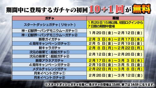 画像ギャラリー No.003のサムネイル画像 / 「DFF オペラオムニア」で4周年キャンペーン開催。対象ガチャ13種が初回11連無料