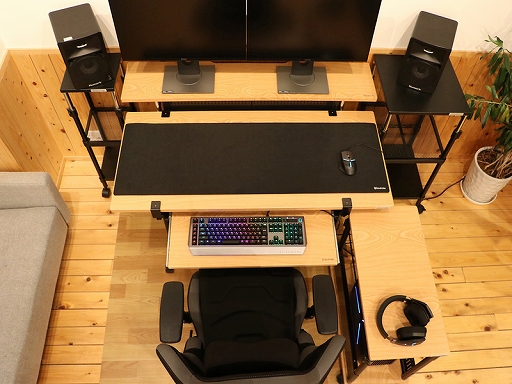 Bauhutte ゲーミングデスク 昇降式 PCデスク 木目 tic-guinee.net