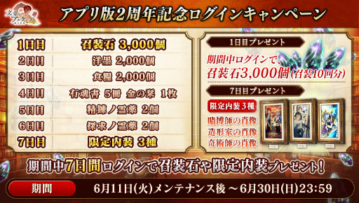 画像ギャラリー No.002のサムネイル画像 / 「文豪とアルケミスト」アプリ版2周年記念,限定召装「文豪達ノ祝歌」が登場。ログインキャンペーンも