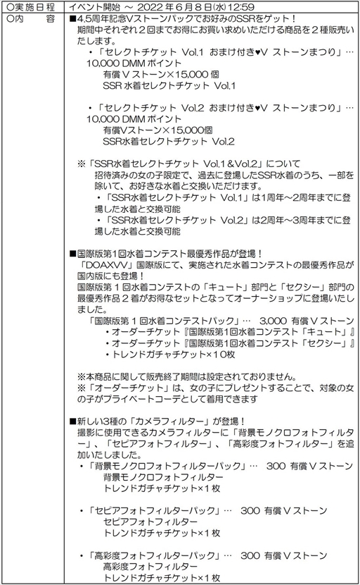 画像ギャラリー No.003のサムネイル画像 / 「DOAXVV」,新SSR水着“バニー・クロック”などが獲得できる4.5Year アニバーサリーキャンペーン第1弾を開催