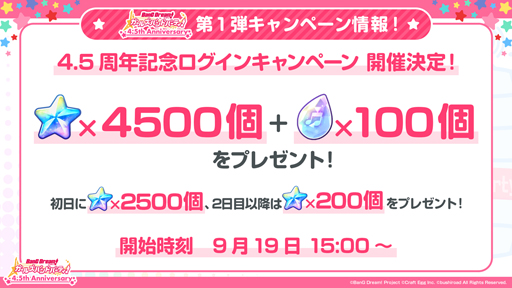 画像ギャラリー No.003のサムネイル画像 / 「バンドリ!」,9月19日から“4.5周年記念イベント”を実施。“第4回 ガールズバンド総選挙”が開催中