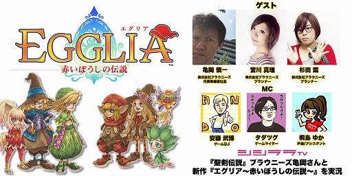 画像ギャラリー No.001のサムネイル画像 / 本日放送のシシララTVは,亀岡慎一さんらをゲストに呼んで「EGGLIA 〜赤いぼうしの伝説〜」を特集