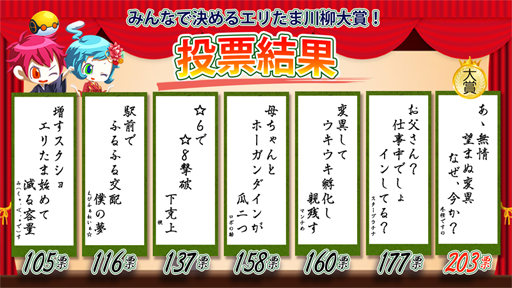 エイリアンのたまご エリたま川柳の大賞が発表に