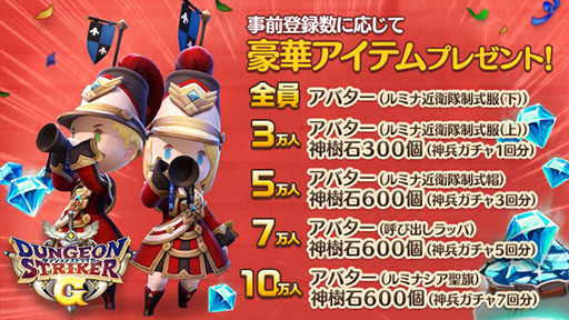 画像ギャラリー No.003のサムネイル画像 / ネクソン,スマホ向け新作アプリ「ダンジョンストライカーG」を2016年秋に配信。アバターアイテムやゲーム内通貨をもらえる事前登録も開始