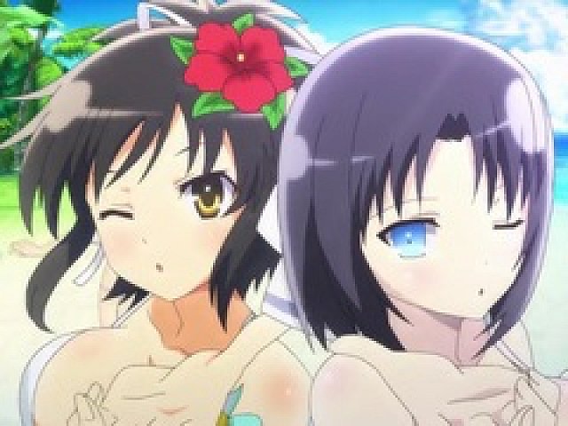 閃乱カグラ PEACH BEACH SPLASH」，飛鳥と雪泉が爆乳ウォーターバトル