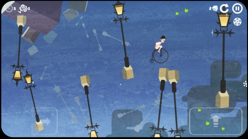 画像ギャラリー No.004のサムネイル画像 / ほぼ裸の男が自転車で駆け抜ける。iOS向けアクションゲーム「Icycle: On Thin Ice」を紹介する「(ほぼ)日刊スマホゲーム通信」第1262回