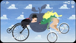 画像ギャラリー No.008のサムネイル画像 / ほぼ裸の男が自転車で駆け抜ける。iOS向けアクションゲーム「Icycle: On Thin Ice」を紹介する「(ほぼ)日刊スマホゲーム通信」第1262回