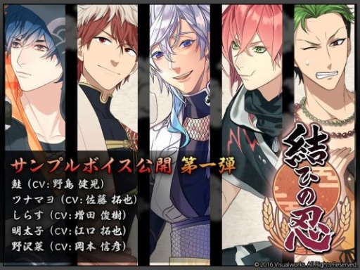 画像ギャラリー No.001のサムネイル画像 / 「結ひの忍」鮭,ツナマヨ,しらす,明太子,野沢菜のサンプルボイスが公開