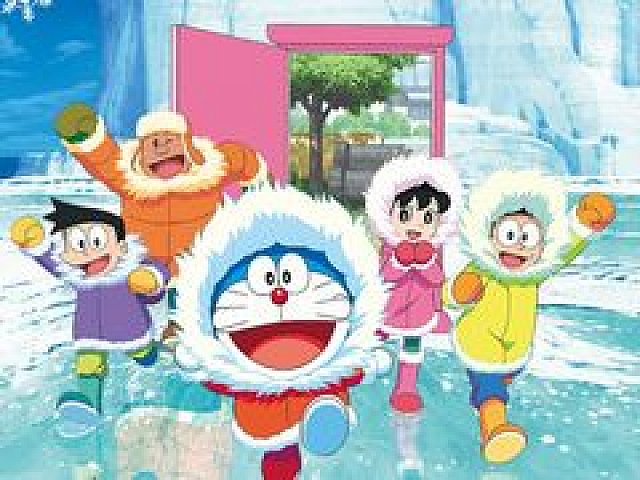 ドラえもん 雪の中の集合イラスト ドラえもん のび太の南極カチコチ大冒険」，“はかせのけんきゅうしつ