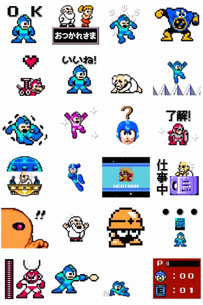 ロックマン ドット絵を使用したlineスタンプが配信開始 サウンド モーション付きで懐かしのプレイシーンを再現