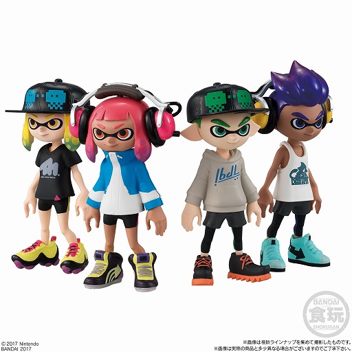 スプラトゥーン2 アタマ フク クツを着せ替えられるボーイ ガールの食玩フィギュアが登場