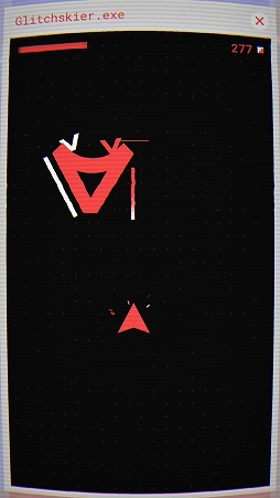 画像ギャラリー No.004のサムネイル画像 / まるでブラウン管。スマホ向けSTG「Glitchskier」を紹介する「(ほぼ)日刊スマホゲーム通信」第1355回