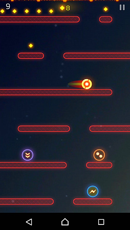 画像ギャラリー No.002のサムネイル画像 / デッドラインから逃げ続けるタップアクションゲーム「FallDown! Deluxe」を紹介する「（ほぼ）日刊スマホゲーム通信」第1362回