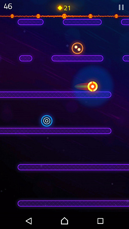 画像ギャラリー No.004のサムネイル画像 / デッドラインから逃げ続けるタップアクションゲーム「FallDown! Deluxe」を紹介する「（ほぼ）日刊スマホゲーム通信」第1362回