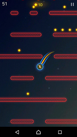 画像ギャラリー No.007のサムネイル画像 / デッドラインから逃げ続けるタップアクションゲーム「FallDown! Deluxe」を紹介する「（ほぼ）日刊スマホゲーム通信」第1362回