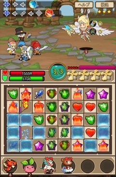 画像ギャラリー No.005のサムネイル画像 / 「クリプトアイランド」,マッチ3パズルで戦う戦闘パートの基本システムが公開。特殊な消し方で発生する“クリプト”や“連続技”といった要素も存在