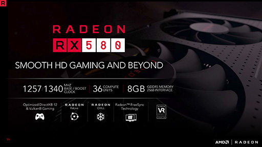 画像ギャラリー No.004のサムネイル画像 / AMD,第2世代Polarisベースの「Radeon RX 500」シリーズを発表。RX 400シリーズを置き換えるミドルクラスおよびエントリー市場向け