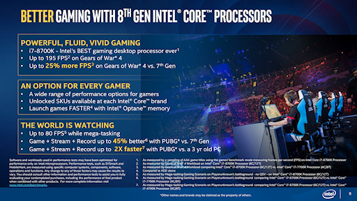 画像集 No.006のサムネイル画像 / Intel，最大で6コア12スレッド対応を実現するデスクトップPC向け第8世代Coreプロセッサ発表